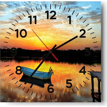 Hodiny Kuchyňské nástěnné hodiny 30x30 Krajina Skleněné hodiny do obýváku Moderní Tiché