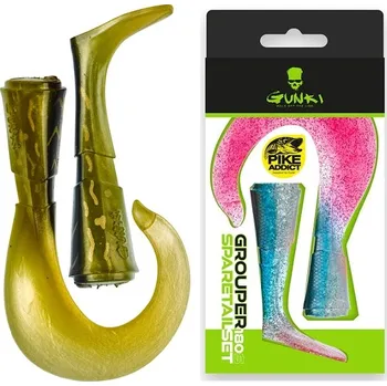 Umělá nástraha Gunki Náhradní ocásky Grouper S Pike Dress Gold 18 cm