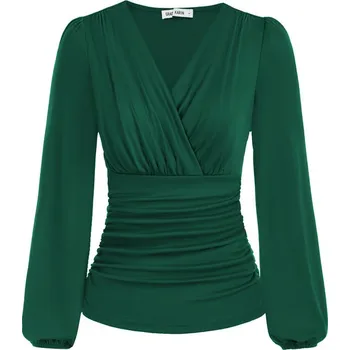 Dámská halenka Dámský top / blůza s dlouhými rukávy Barva: zelená, Velikost: S