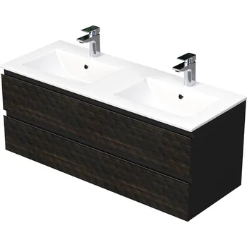 Koupelnový nábytek Koupelnová skříňka s umyvadlem SAT Cube Way 120x47,5x46 cm hnědá mat CUBE3D1202ZHMOD - CUBE3D1202ZHMOD