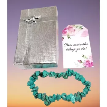 Náramek Dárková sada pro paní asistentku – Tyrkenitový náramek s kartičkou a poděkováním