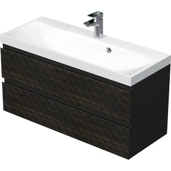 Koupelnový nábytek Koupelnová skříňka s umyvadlem SAT Cube Way 100x47,5x40 cm hnědá mat CUBE3D1002ZH - CUBE3D1002ZH