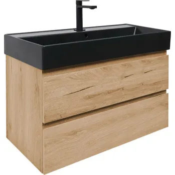 Koupelnový nábytek Koupelnová skříňka 2 zásuvková s umyvadlem SAT B-Way 99x50x45 cm dub mat BWAY2100OAKU2B2B - BWAY2100OAKU2B2B