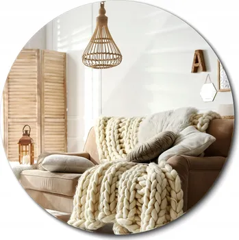 Zrcadlo Kulaté Zrcadlo do Koupelny Závěsné na Zeď Bez Rámu Průměr 40 cm Loft