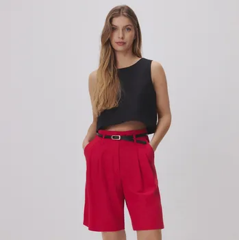 Dámské kraťasy Reserved - Kraťasy s páskem - červená - 180GU-33X - 180GU-33X-XL