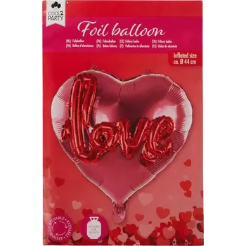 Balónek Fóliový balónek srdce Love 44 cm