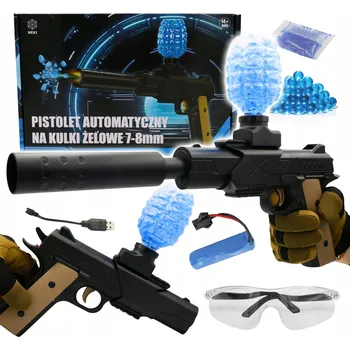 Dětská zbraň AUTOMATICKÁ PISTOLE NA GELOVÉ KULIČKY PUŠKA VELKÁ BEZPEČNÁ + 500 KULIČEK