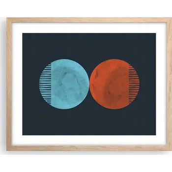 Obraz Obraz plakát na zeď v rámu světlý dub 50x40 abstrakce foto do obýváku