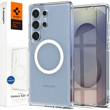 Pouzdro na mobilní telefon Pouzdro s MagSafe Spigen pro Samsung Galaxy S25 Ultra, Ultra Hybrid + Sklo 9H