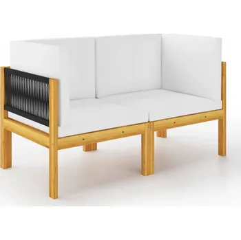 Zahradní lavice Zahradní lavice pro 2 osoby s polštáři, masivní dřevo