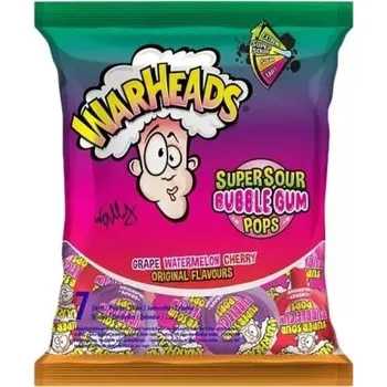 Bonbon Lízátka se žvýkačkou Warheads - Ovocné příchutě 105 g (7x15 g)