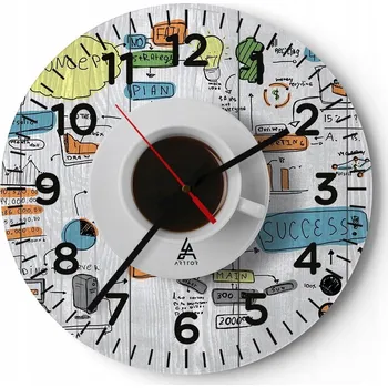 Hodiny Kuchyňské nástěnné hodiny 30x30 Grafika Moderní skleněné hodiny do obýváku Tiché