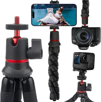 Flexibilní mini stativ pro fotoaparát 1/4“, černý