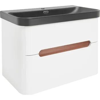 Koupelnový nábytek Koupelnová skříňka s umyvadlem SAT Fusion 77,5x53x45 cm bílá matná mat SATFUSION280WBKM - SATFUSION280WBKM