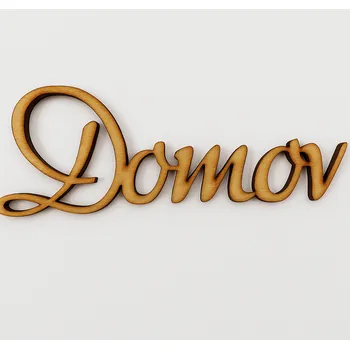 Vánoční dekorace Dřevěný výřez nápis DOMOV č.2