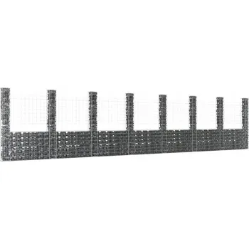 Plot Oplocení plot s 8 sloupky, železný, 8,6 m