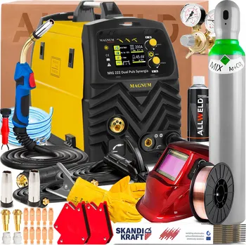 Svářečka Svářečka MAGNUM MIG 222 DUAL PULS SYNERGIE 230V 200A MMA TIG PÁJENÍ