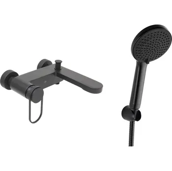 Vodovodní baterie Vanová baterie SAT Fusion s vanovým setem 150 mm černá matná SATBSFU222KPCCSET - SATBSFU222KPCCSET