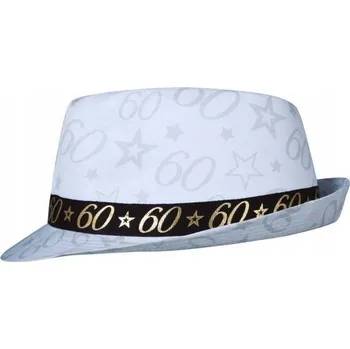 Fiestas Guirca Klobouk s číslem 60 55 cm bílý/černý/zlatý