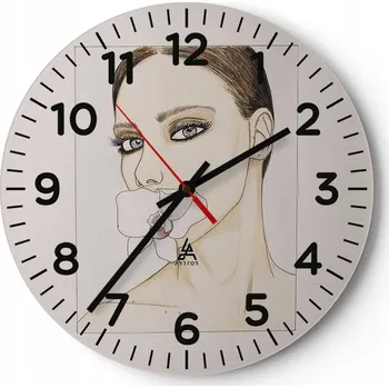 Hodiny Kuchyňské nástěnné hodiny 30x30 Abstrakce Moderní skleněné hodiny Tiché