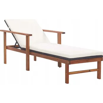 Zahradní lehátko Lehátko dřevo černé VidaXL