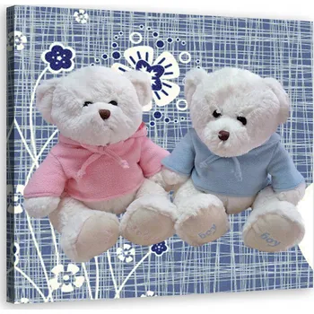 Obraz DĚTSKÝ OBRAZ Dva plyšoví medvídci 50x50 cm