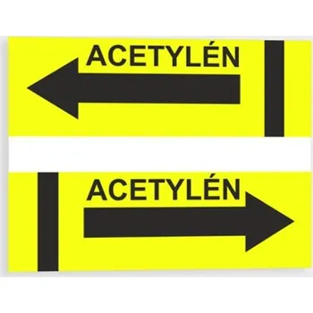 Značení potrubí - Acetylén Samolepka 100 x 48 mm tl. 0.1 mm - vlevo - Kód: 01921
