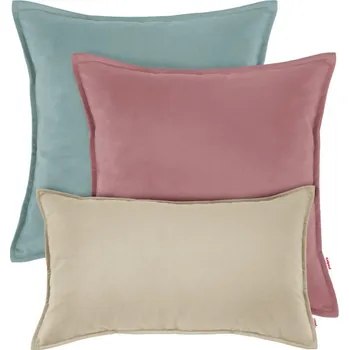 Polštář Set dekoračních polštářů růžový / modrý / béžový