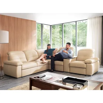 Sedací souprava Kožená rohová rozkládací sedací souprava LIMA Levý roh