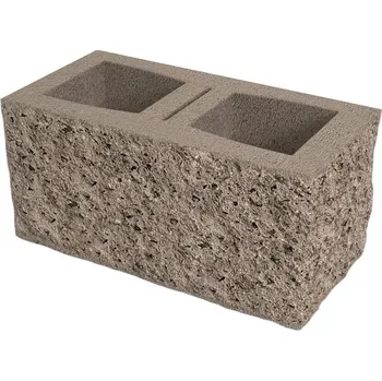 plotová tvarovka Tvárnice plotová štípaná DITON D1 bez fazety bílá 195×400×190 mm