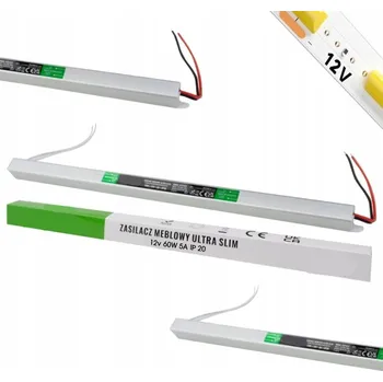 Napájecí zdroj pro osvětlení Montážní napájecí zdroj 12V 5A 60W pro LED modulární systémy IP20 transformátor ULTRA SLIM