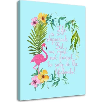 Obraz Tropický obraz s nápis a plameňák - A. Haase 40x60