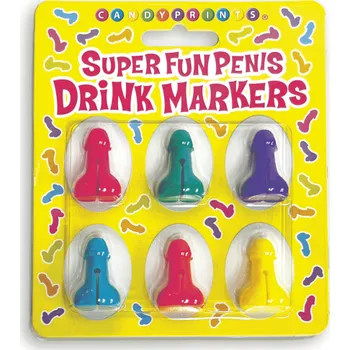 Žertovný předmět Super Fun Penis Cocktail Markers 6 ks