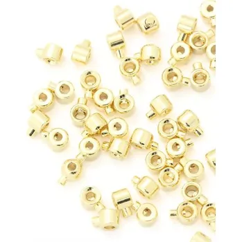 Materiál na výrobu šperku EU Stoper zamačkavací váleček 3,5/3mm chirurgická ocel gold plating 24kt