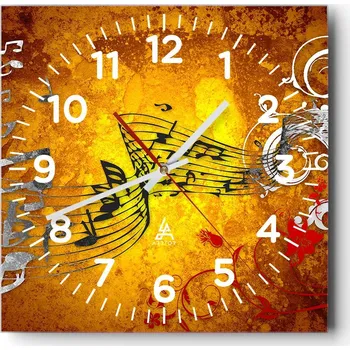 Hodiny Nástěnné hodiny do obýváku 40x40 Hudba Tiché Skleněné hodiny Bez hlučnosti