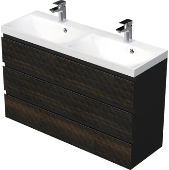 Koupelnový nábytek Koupelnová skříňka s umyvadlem SAT Cube Way 120x71x40 cm hnědá mat CUBE3D1203ZH - CUBE3D1203ZH