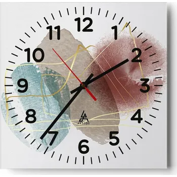 Hodiny Kuchyňské nástěnné hodiny 30x30 Abstrakce Skleněné hodiny do obýváku Moderní Tiché