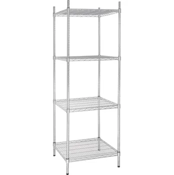 Dílenský regál Vogue 4patrová skříňová vitrína 610 × 610mm, drátový skladovací regál