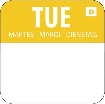 Vogue Rozpustné štítky pro označení obměny potravin, Tuesday 1000 ks