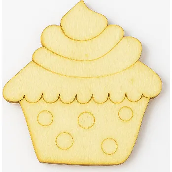 Vánoční dekorace Dřevěný výřez cupcake puntíky velký