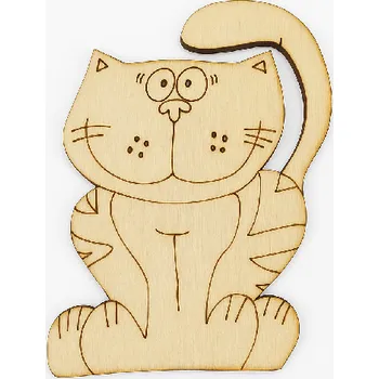 Dřevěná hračka Dřevěný výřez kočka sedící