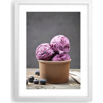 Obraz Obraz plakát v bílém rámu do obýváku 30x40 zmrzlina foto plakáty na zeď
