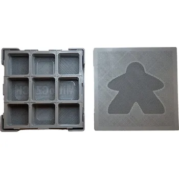 Příslušenství k deskovým hrám MitroCZECH Box na mřížky Barva: Šedá, Kapacita: 20 mřížek, Obrázek: Meeple