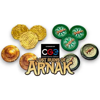 Příslušenství k deskovým hrám MitroCZECH Kompasy a mince pro hru Ztracený ostrov Arnak