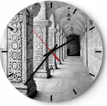 Hodiny Nástěnné hodiny do kuchyně 30x30 Architektura Skleněné hodiny do obýváku Tiché