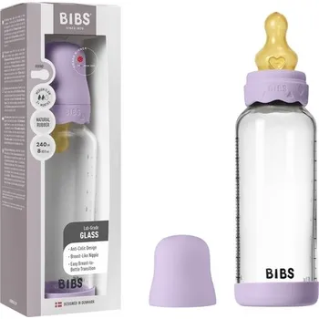 Kojenecká láhev Skleněná kojenecká láhev Antikoliková 240 ml Ivory BIBS Boheme Violet Sky