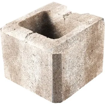 plotová tvarovka Tvárnice plotová DITON VISO koncová poloviční latte 200×200×150 mm