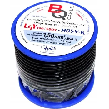 elektrický kabel Kabel LGY/H05V-K 1,50 mm2 10 m Černý