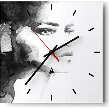 Hodiny Velké nástěnné hodiny 40x40 Fantasy Skleněné hodiny Čtvercové Tiché