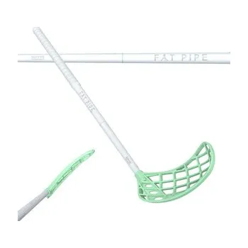 Florbalová hůl Fat Pipe RAW 28 THIN SILK FRESH MINT Florbalová hůl bílá / zelená, Pravá (pravá ruka dole), 101cm (=111cm)